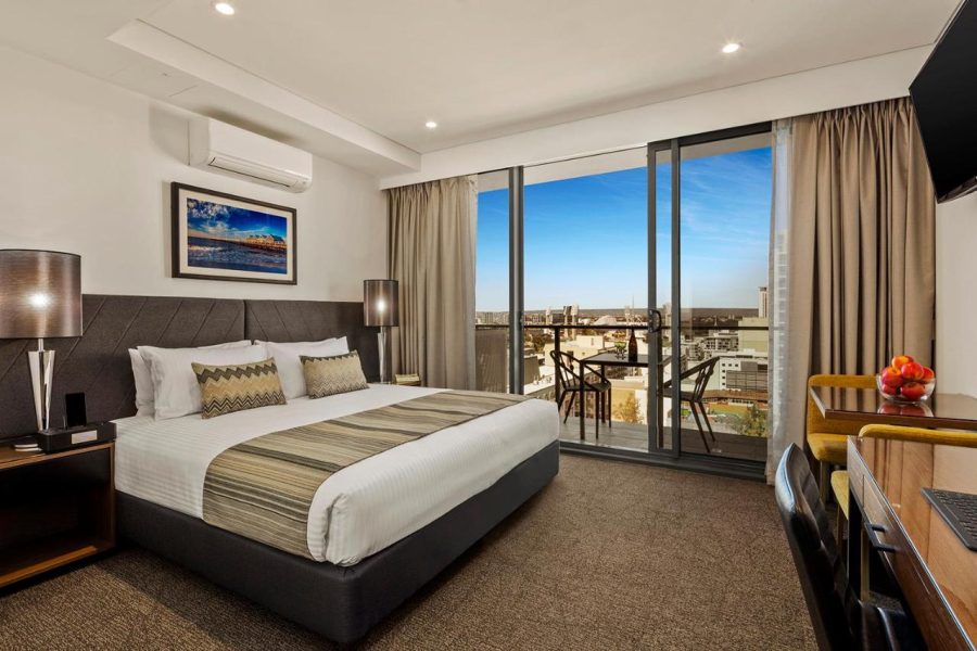 Medistays MTA wheelchair accessible east perth bedroom