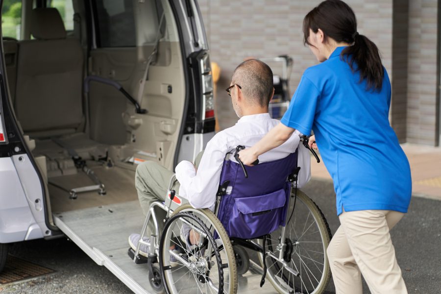 A caregiver who puts an person in a long-term care taxi